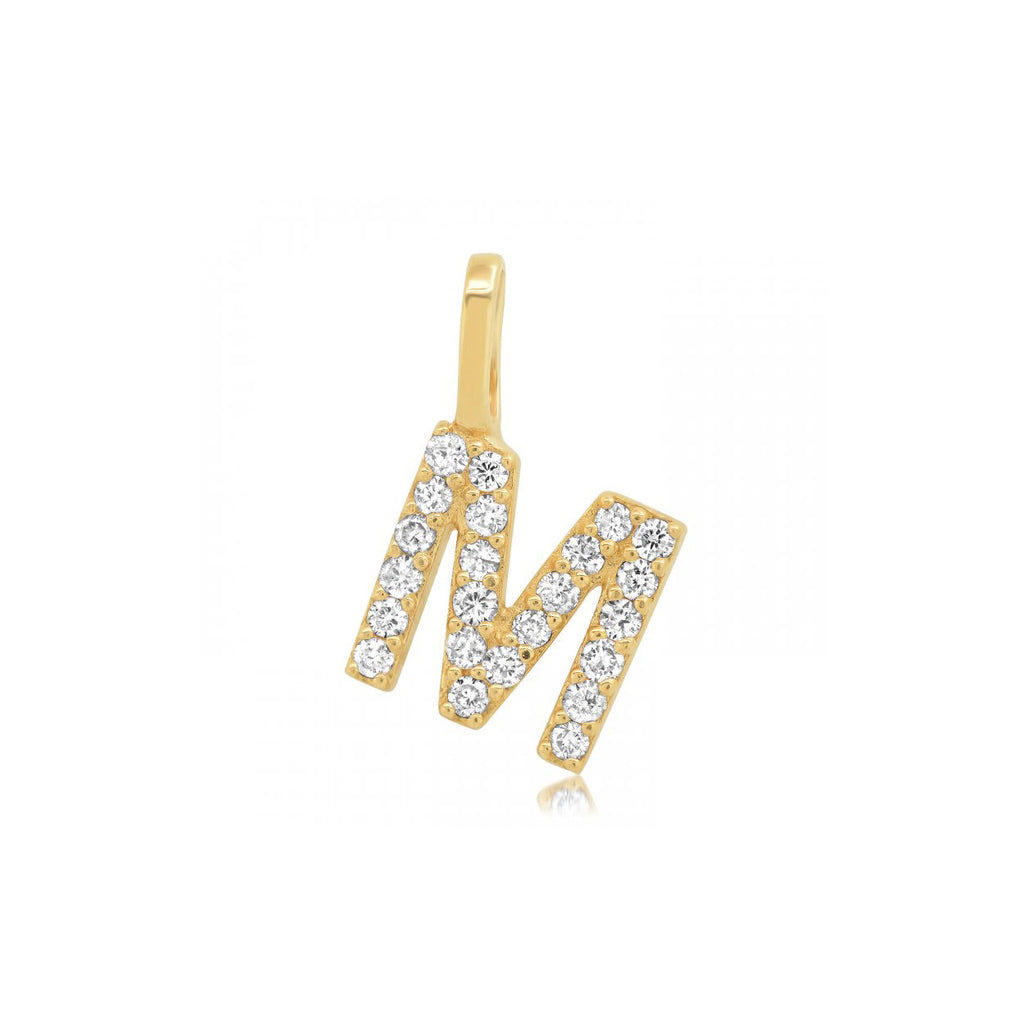 Zoë Chicco 14K Gold Pavé Diamond Letter Charm Pendant 14K White Gold / Regular Bail