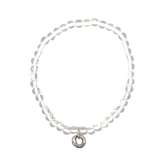 Gemstone Stretchie Baby Lucky Bracelet - Silver