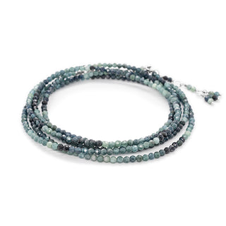 Blue Tourmaline Wrap Bracelet - Necklace