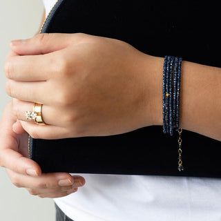 Blue Sapphire Wrap Bracelet - Necklace