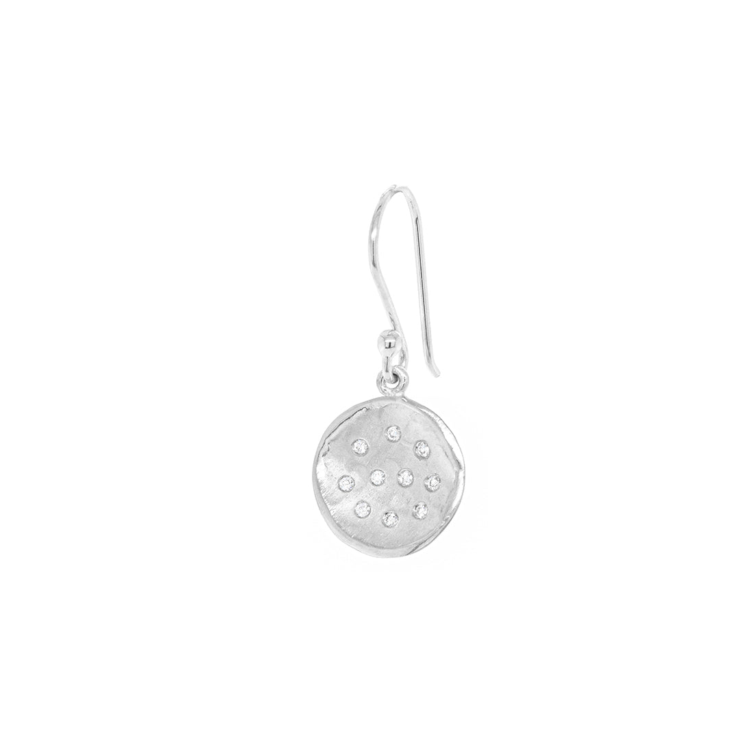 Hammered 10mm Disc Diamond Spray Earrings