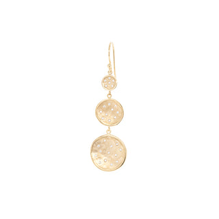 Three Graduating Hammered Disc Diamond Spray Earrings