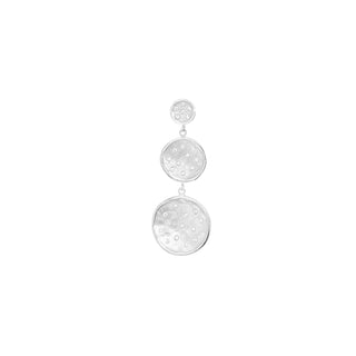 Three Graduating Hammered Disc Diamond Spray Earrings