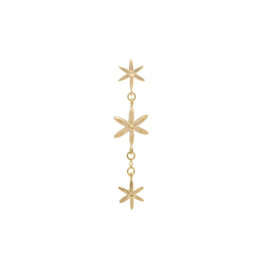 Gold dangle sales star earrings