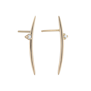 Diamond Long Arc Earrings