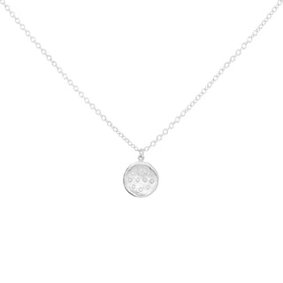 Diamond Spray 10mm Hammered Disc Necklace