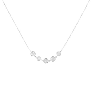 Five Centered 6mm Mini Diamond Disc Necklace