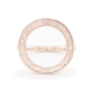 Open Hammered Diamond Spray Ring