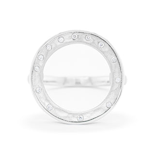 Open Hammered Diamond Spray Ring