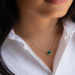 'Archive' 2.75ct Oval Cabochon Emerald Necklace