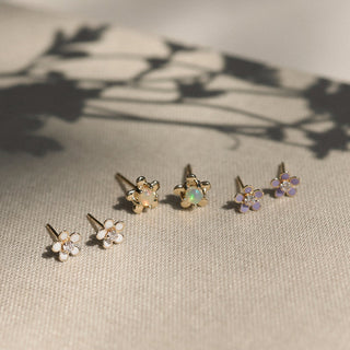 Daisy Studs | Opal & Gold