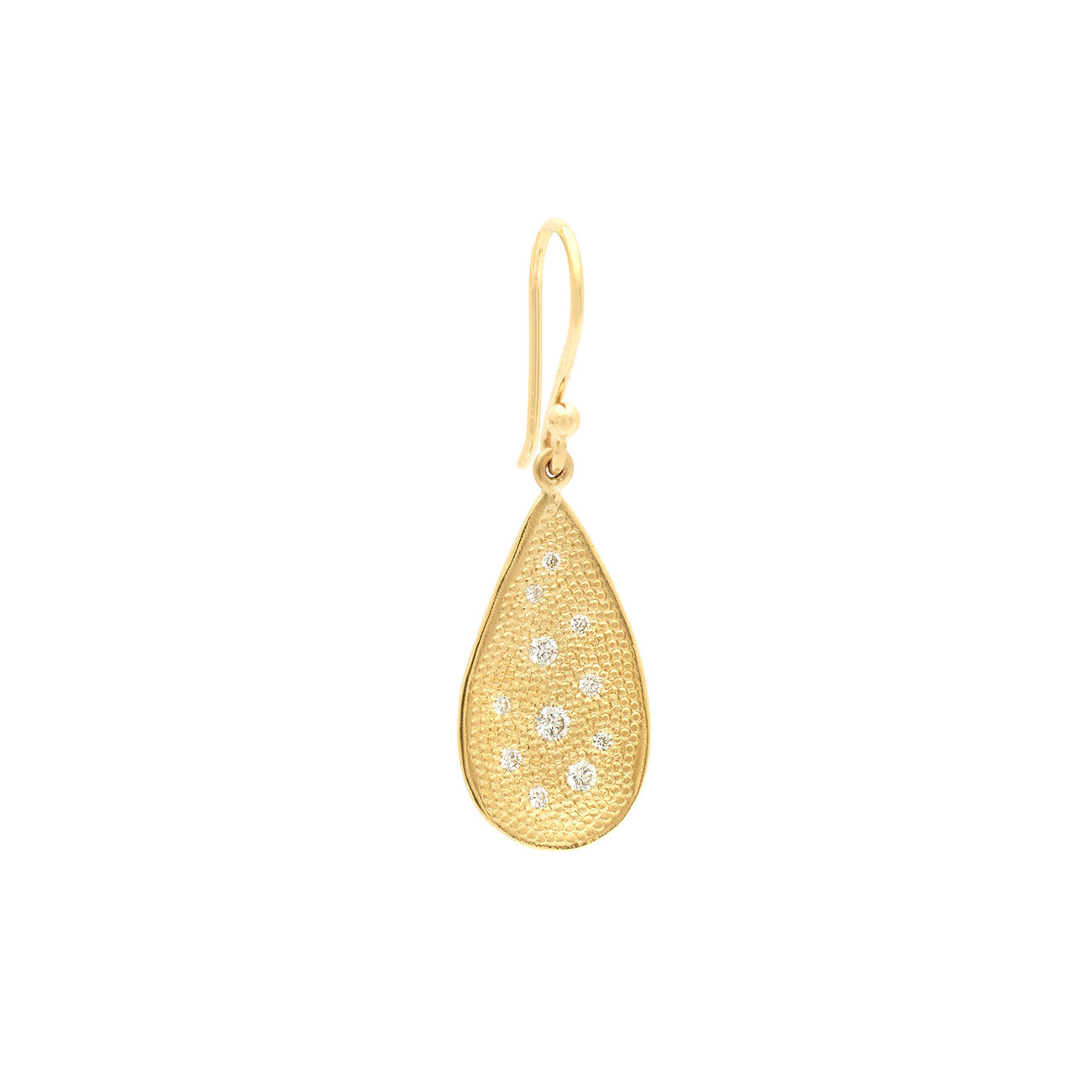 Stardust Diamond Organic Teardrop Earrings
