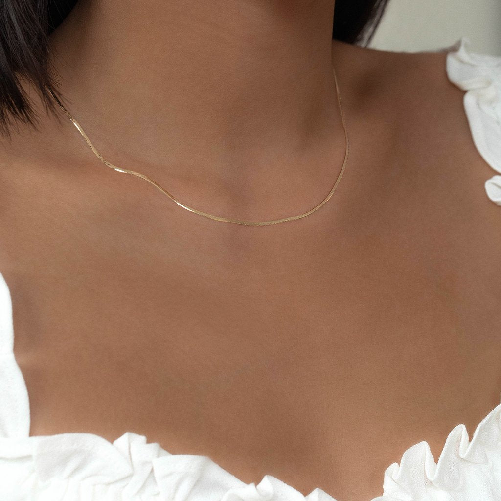 Thin store herringbone necklace