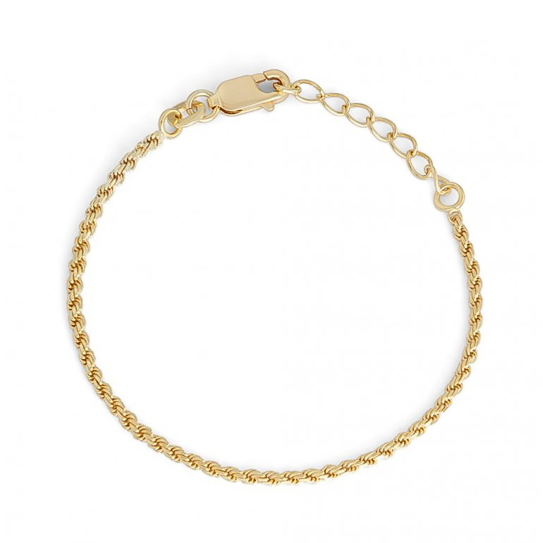 248mm Hollow Cashmere Rope Chain Bracelet in 10K TwoTone Gold  725   Peoples Jewellers