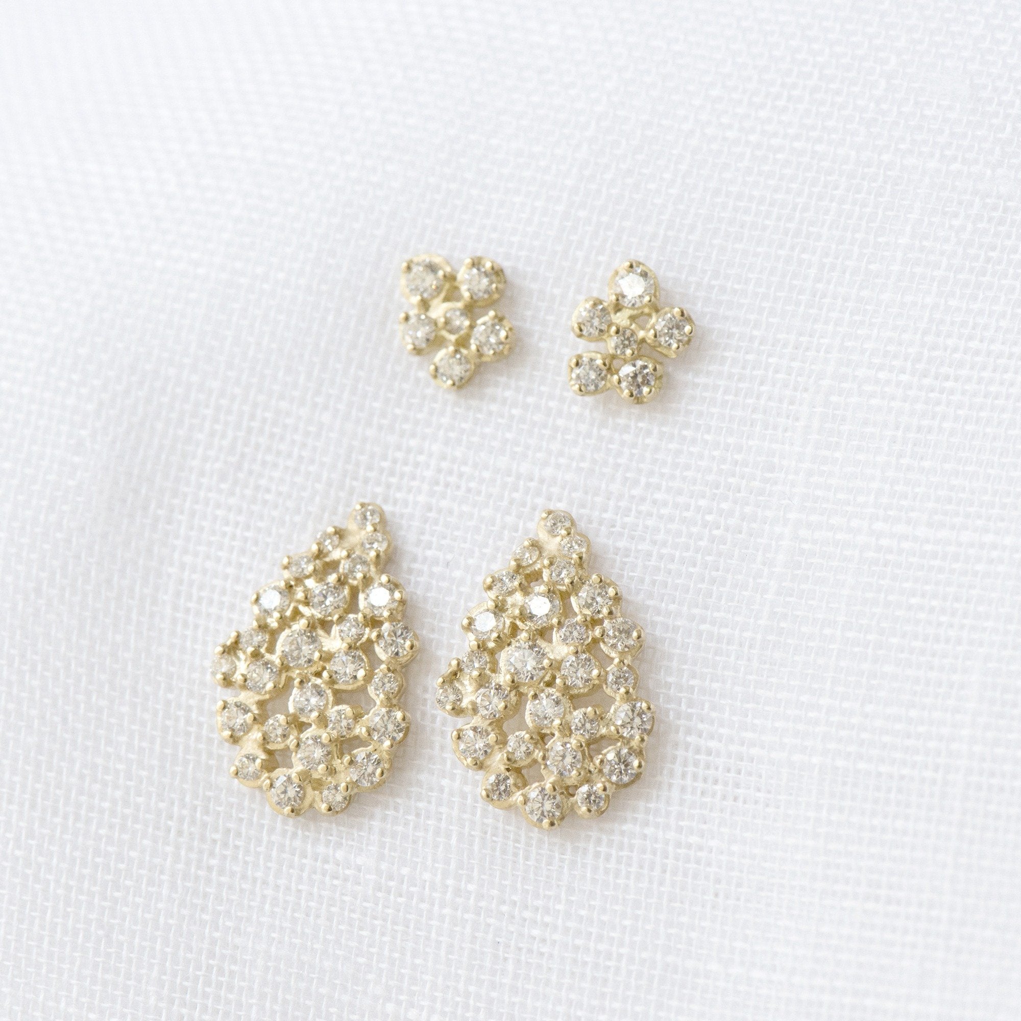 Small Flower Cluster Stud Earring Anne Sportun Fine Jewellery