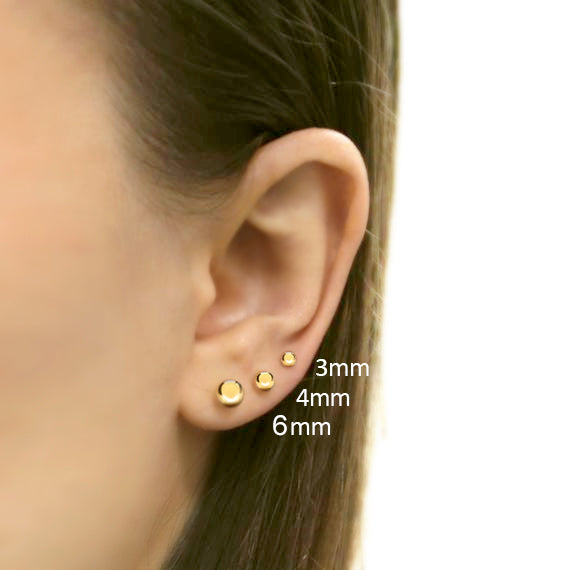 6mm gold deals ball stud earrings