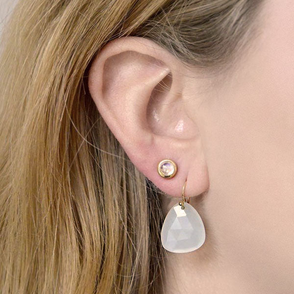 Gold gemstone stud earrings store