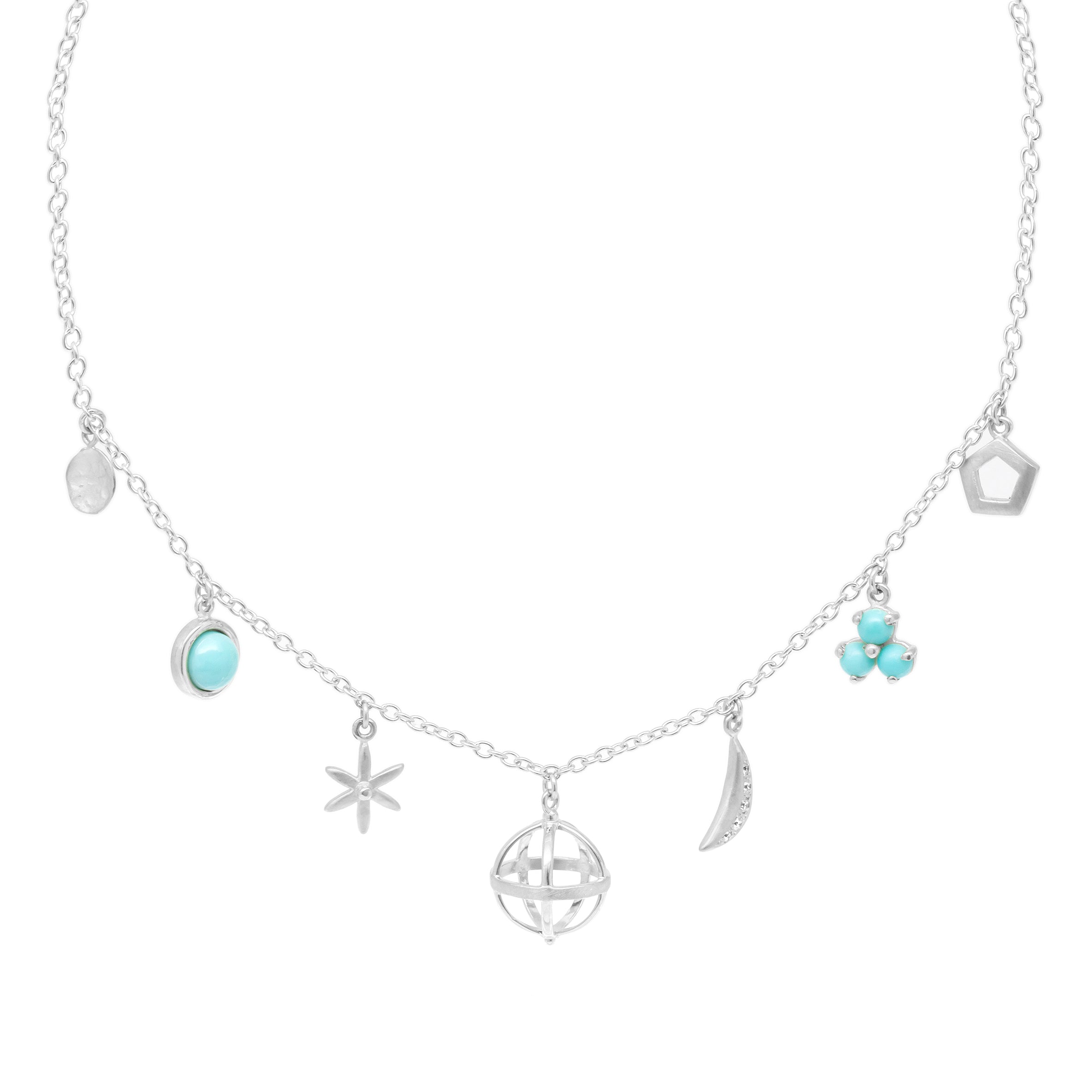 White gemstone necklace sales