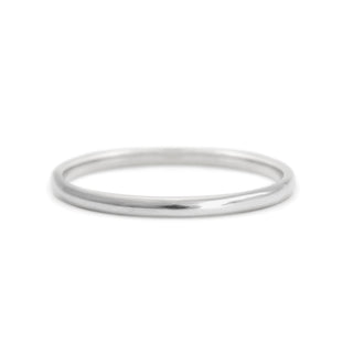 Simple High Polished Band | 14k White Gold - Anne Sportun Fine Jewellery