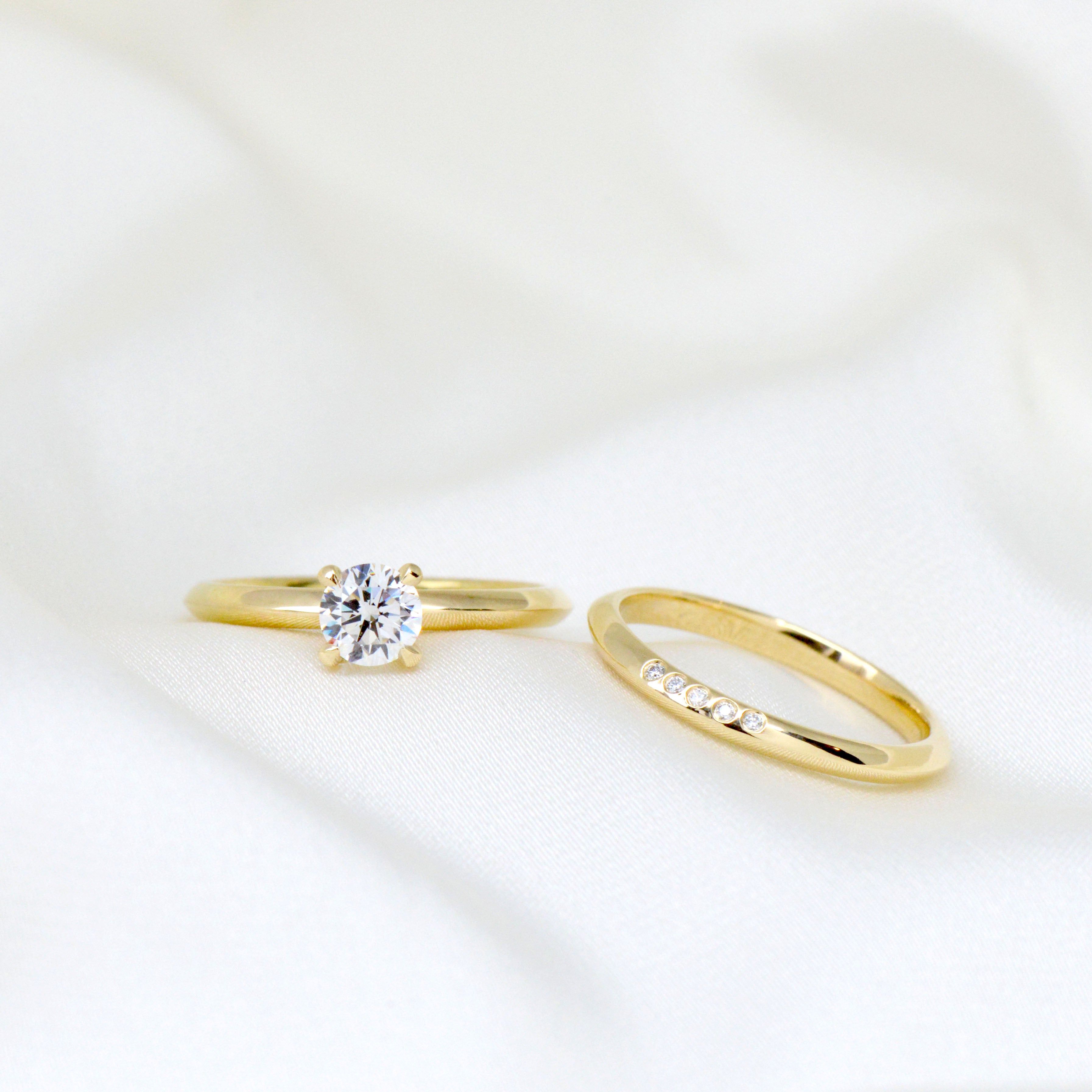 Knife Edge Band with Diamond Cluster