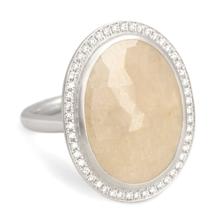 Beige Oval Rosecut Sapphire Ring - Anne Sportun Fine Jewellery