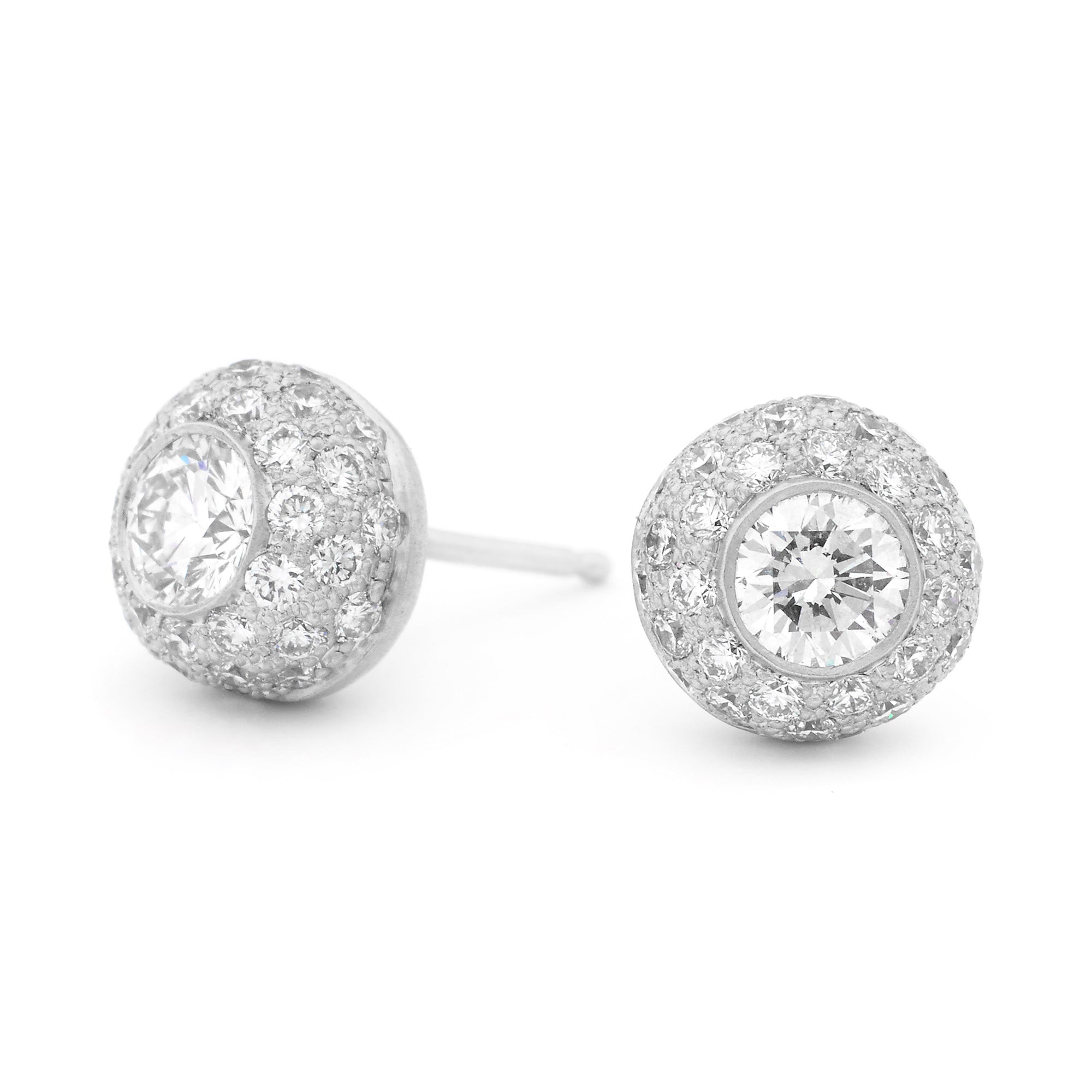 Pave diamond stud on sale earrings